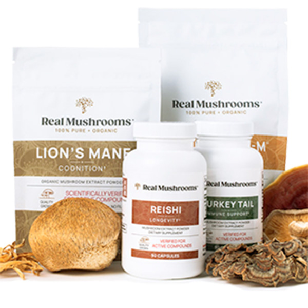 Real Mushrooms pet supplements offered at Animal Wellness Veterinary Clinic in Boise, Idaho